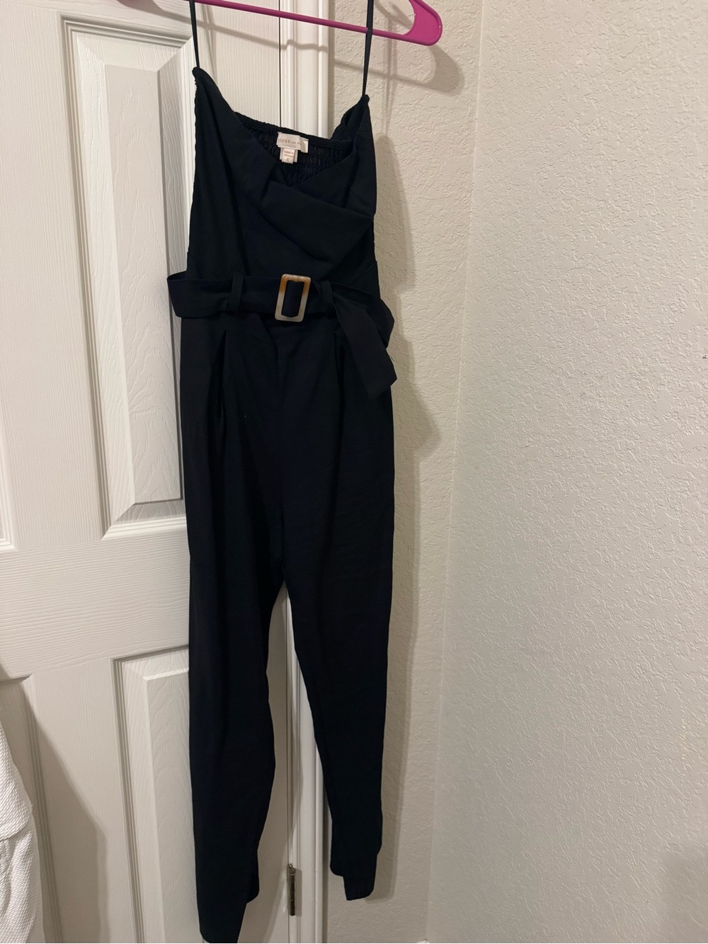 Monteau Black Belted Strap Jumpsuit with Buckle